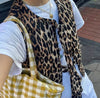 Leopard print sleeveless vest