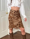 Cheetah print midi skirt