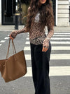 Long sleeve leopard print t shirt