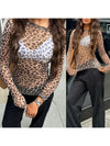 Long sleeve leopard print t shirt