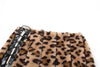 Fur Leopard Print Mini Skirt