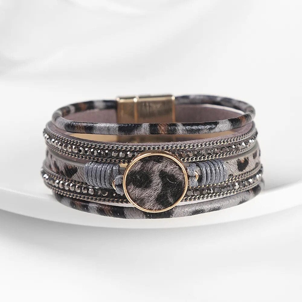 Leopard Clothing Black / Grey Animal print bracelet