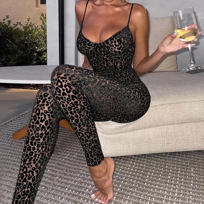 Leopard clothing Black cheetah jumpsuit