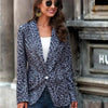 Leopard Clothing Blazer Blue leopard blazer