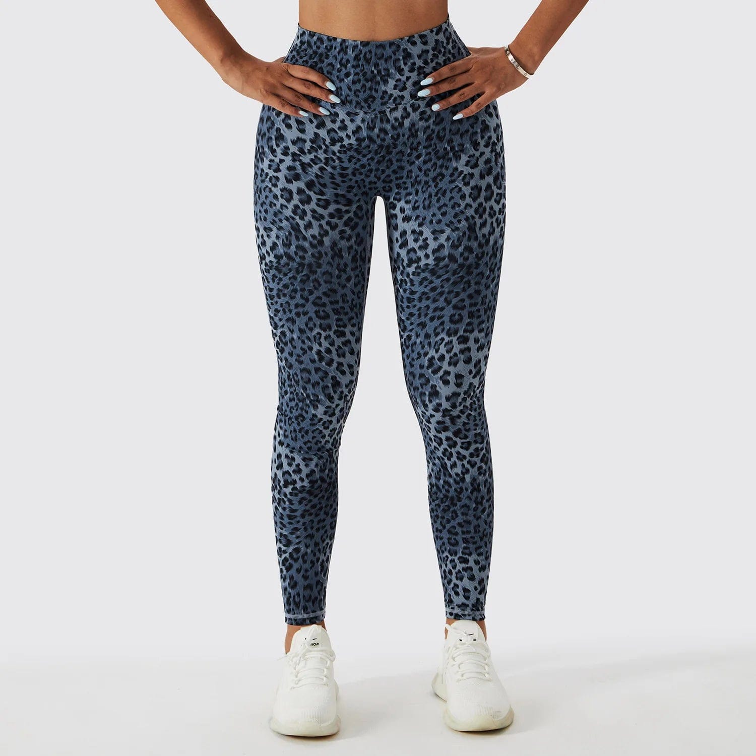 Leopard clothing Indigo blue / M / China Cheetah print gym leggings