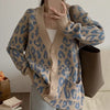 Leopard Clothing Blue / One Size Cream leopard cardigan