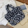 Leopard Clothing Dark Grey Faux fur leopard handbags