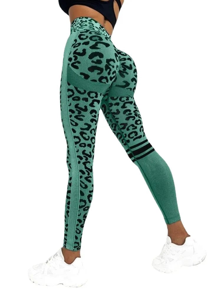 Leopard Clothing Grenn / S Green leopard leggings