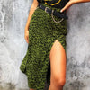 Leopard Clothing Jupe Green leopard midi skirt