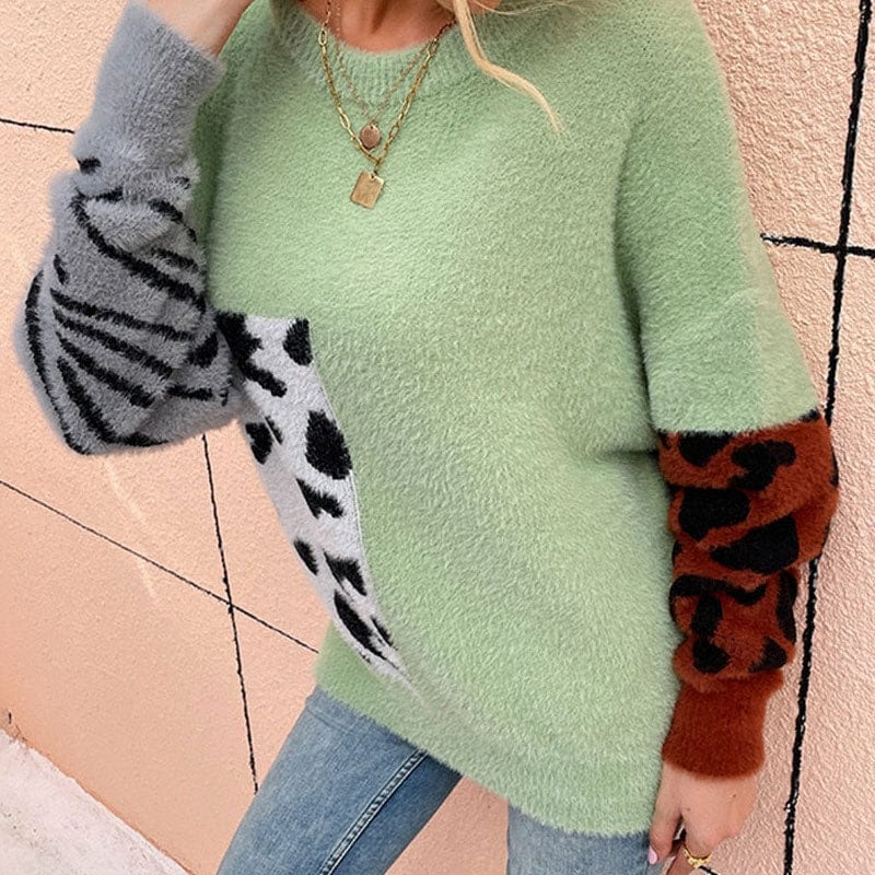 Leopard Clothing Green leopard sweater