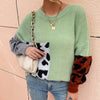 Leopard Clothing Green / S Green leopard sweater