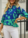 Leopard clothing Green sweater with leopard sleeves
