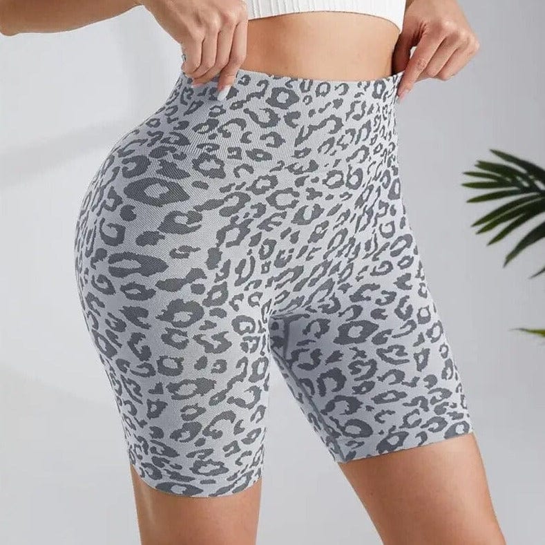 Leopard Clothing Gray / S Grey Leopard Biker Shorts