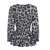 Leopard Clothing Chemisier Grey leopard print blouse