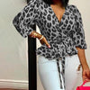 Leopard Clothing Chemisier Grey leopard print blouse