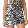 Leopard clothing White / S Grey leopard print mini skirt