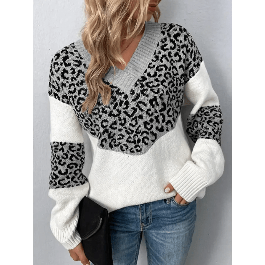 Leopard Clothing Pull S Grey Leopard Sweater