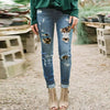 Leopard Clothing Jean Jeans with leopard print patches
