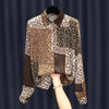 Leopard Clothing Chemisier Coffee / S Ladies leopard print blouse
