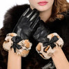 Leopard Clothing black / M Leather leopard gloves