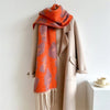 Leopard Clothing Orange Leopard cashmere scarf