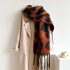 Leopard Clothing Orange / Black Leopard cashmere scarf