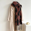 Leopard Clothing Dark Purple / Black Leopard cashmere scarf