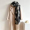 Leopard Clothing Black / Grey Leopard cashmere scarf