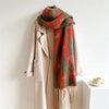 Leopard Clothing Orange / Green Leopard cashmere scarf