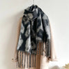 Leopard Clothing Grey / Black Leopard cashmere scarf