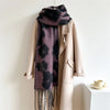 Leopard Clothing Purple / Black Leopard cashmere scarf