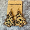 Leopard Clothing Leopard Leopard christmas tree earrings