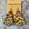 Leopard Clothing Leopard christmas tree earrings