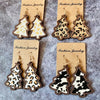 Leopard Clothing Leopard christmas tree earrings