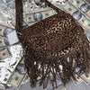 Leopard Clothing Brown Leopard fringe purse