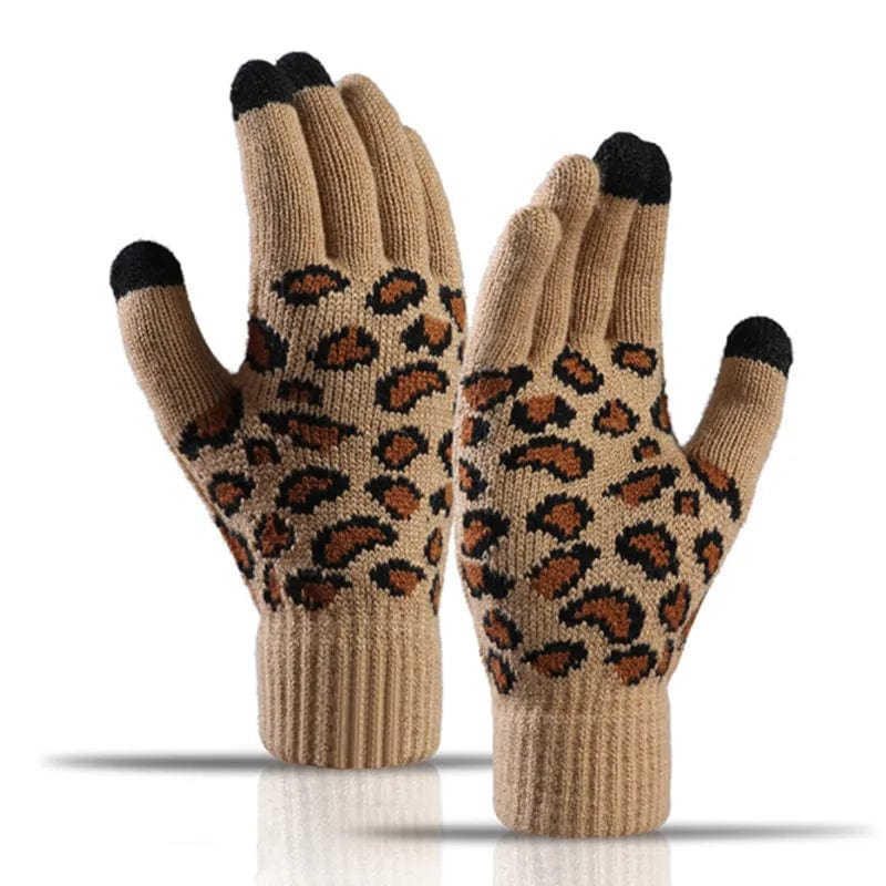 Leopard clothing khaki Leopard gloves