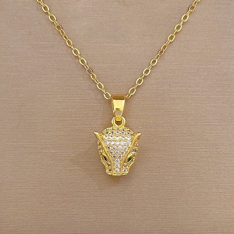 Leopard gold necklace