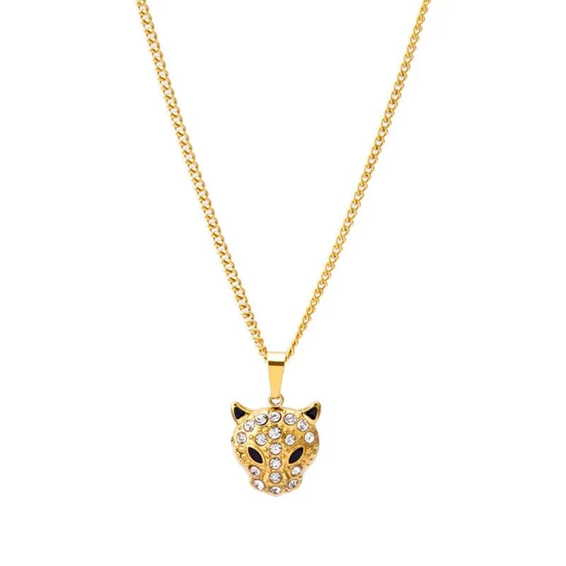 Leopard Clothing Gold Leopard head necklace