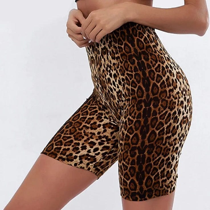 Leopard Clothing Leopard Print / S Leopard print biker shorts