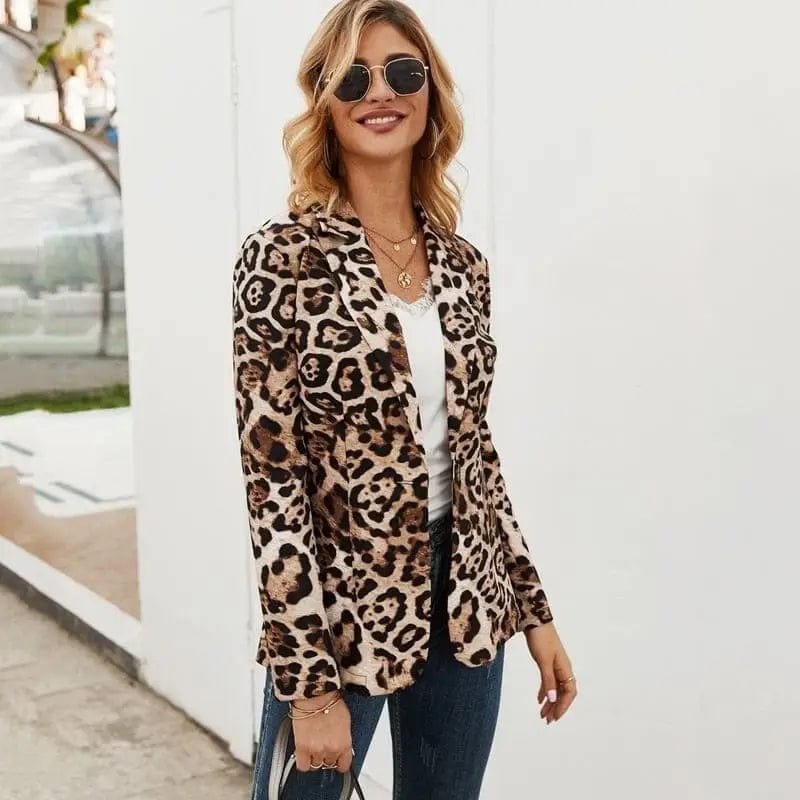 Leopard print blazer