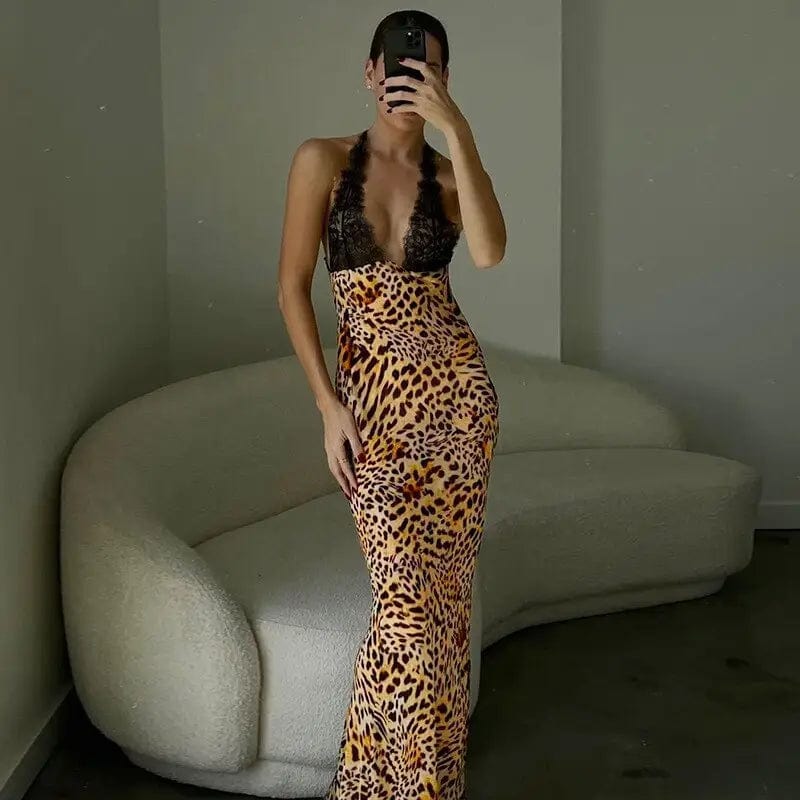 Leopard Clothing Robe S Leopard print bodycon dress