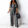 Leopard Clothing Combinaison Grey / S Leopard print jumpsuit
