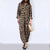 Leopard Clothing Combinaison Beige / S Leopard print jumpsuit plus size