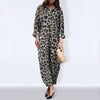Leopard Clothing Combinaison Grey / S Leopard print jumpsuit plus size