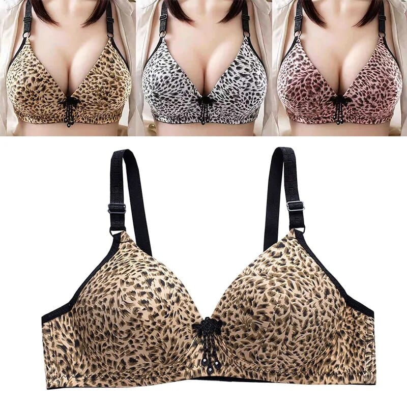 Leopard print push up bra