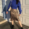 Leopard clothing Leopard print satin midi skirt