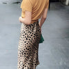 Leopard clothing Leopard print satin midi skirt