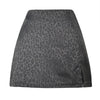 Leopard clothing black / S Leopard print satin mini skirt