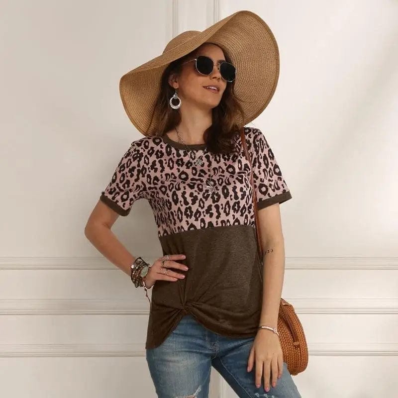 Leopard Clothing T Shirt Brown / S Leopard print shirt womens