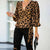 Leopard Clothing Chemisier Brown / S Leopard print wrap blouse